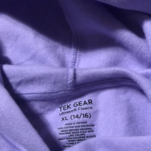 Tex gear girls fleece sweat shirt with hoodie size 14-16 ( new ) lavender color - Picture 2 of 3